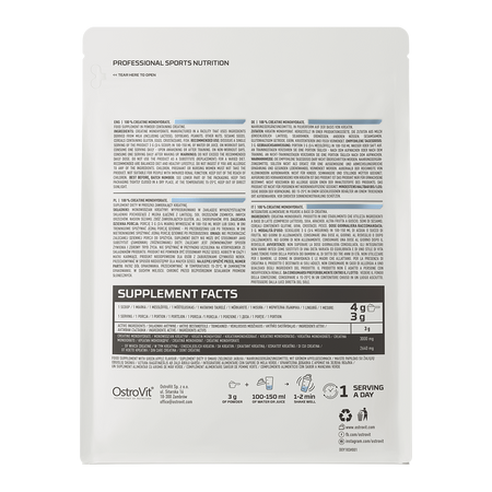 Creatina Monohidratada Sin Sabor Ostrovit (300r / 60 servicios)