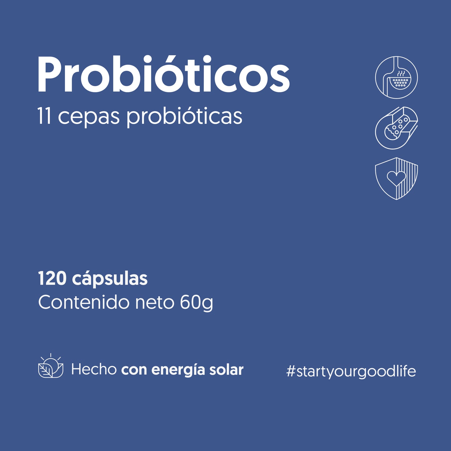 Probióticos 11 Cepas 6 Billones UFC Biostream (120 Cápsulas)