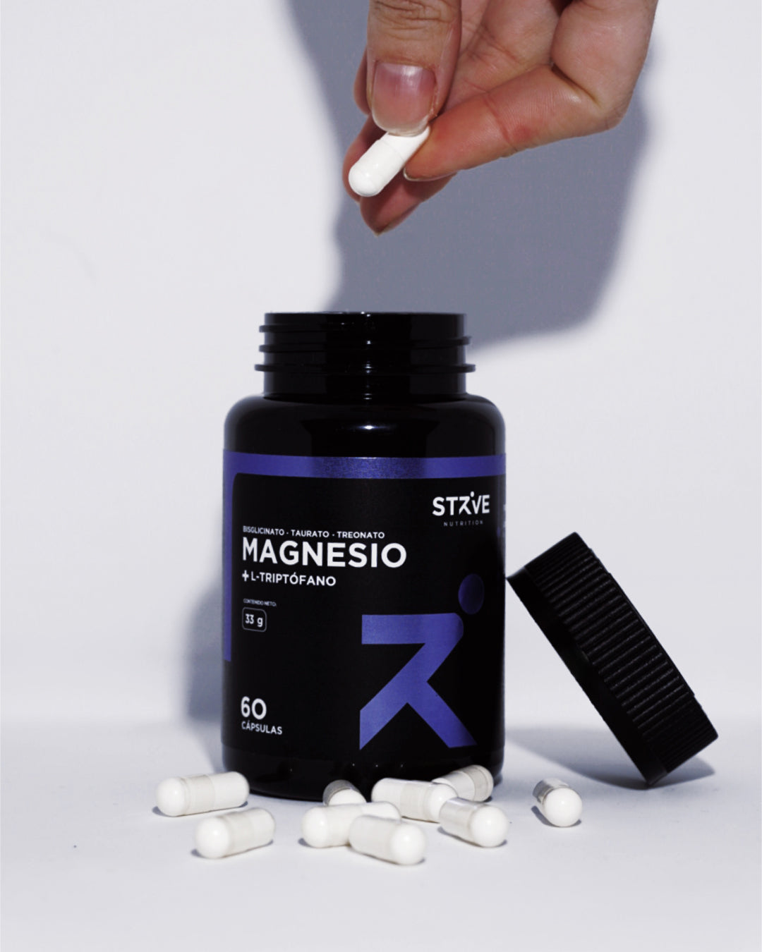 Triple Magnesio (Bisglicinato - Treonato - Taurato) + Triptófano Strive (60 Cápsulas)
