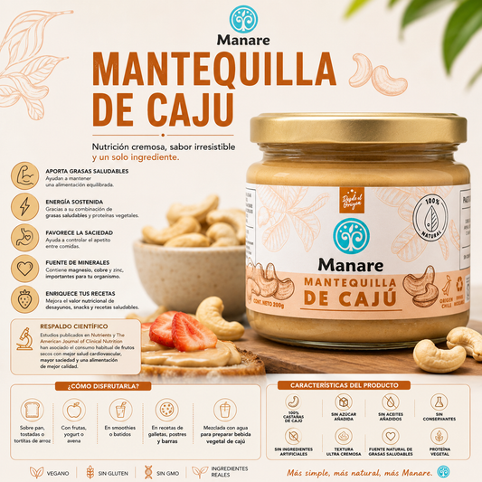 Mantequilla de Caju Manare (200 g)
