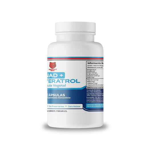Nad + Resveratrol 500mg Grizzly (60 cap / 60 porciones)