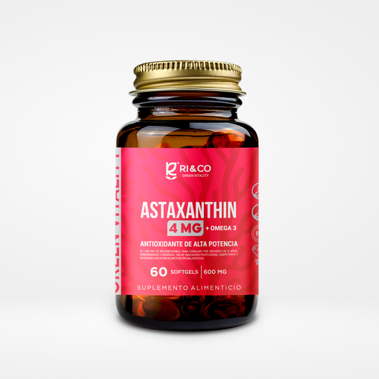 🐟✨ Astaxantina + Omega 3 Riandco El Antioxidante mas Portente del Mundo (60 cápsulas blandas)