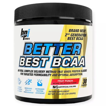 🏆 Aminoácidos BCAA BPI Sports Better Best BCAA – Sabor Fruit Punch (330 gr / 30 servicios)