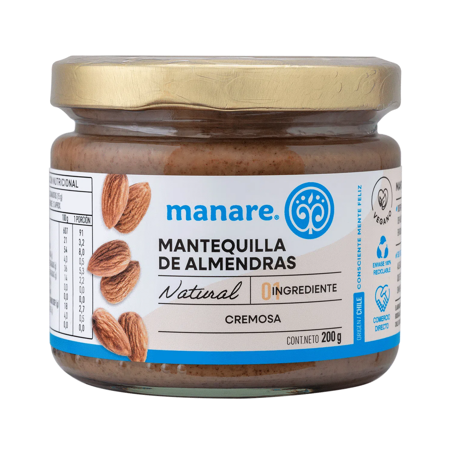 Mantequilla de Almendras Manare (200 g)