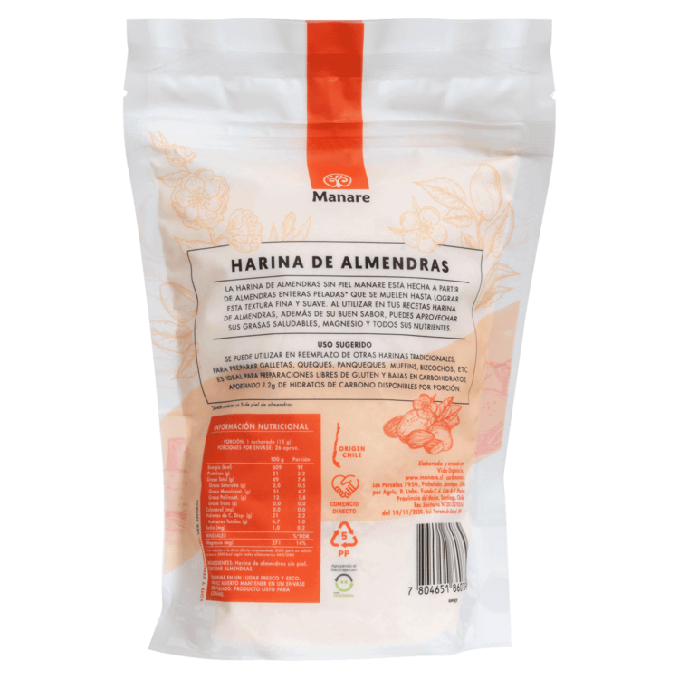 Harina de Almendras Sin Piel Manare (400 g)