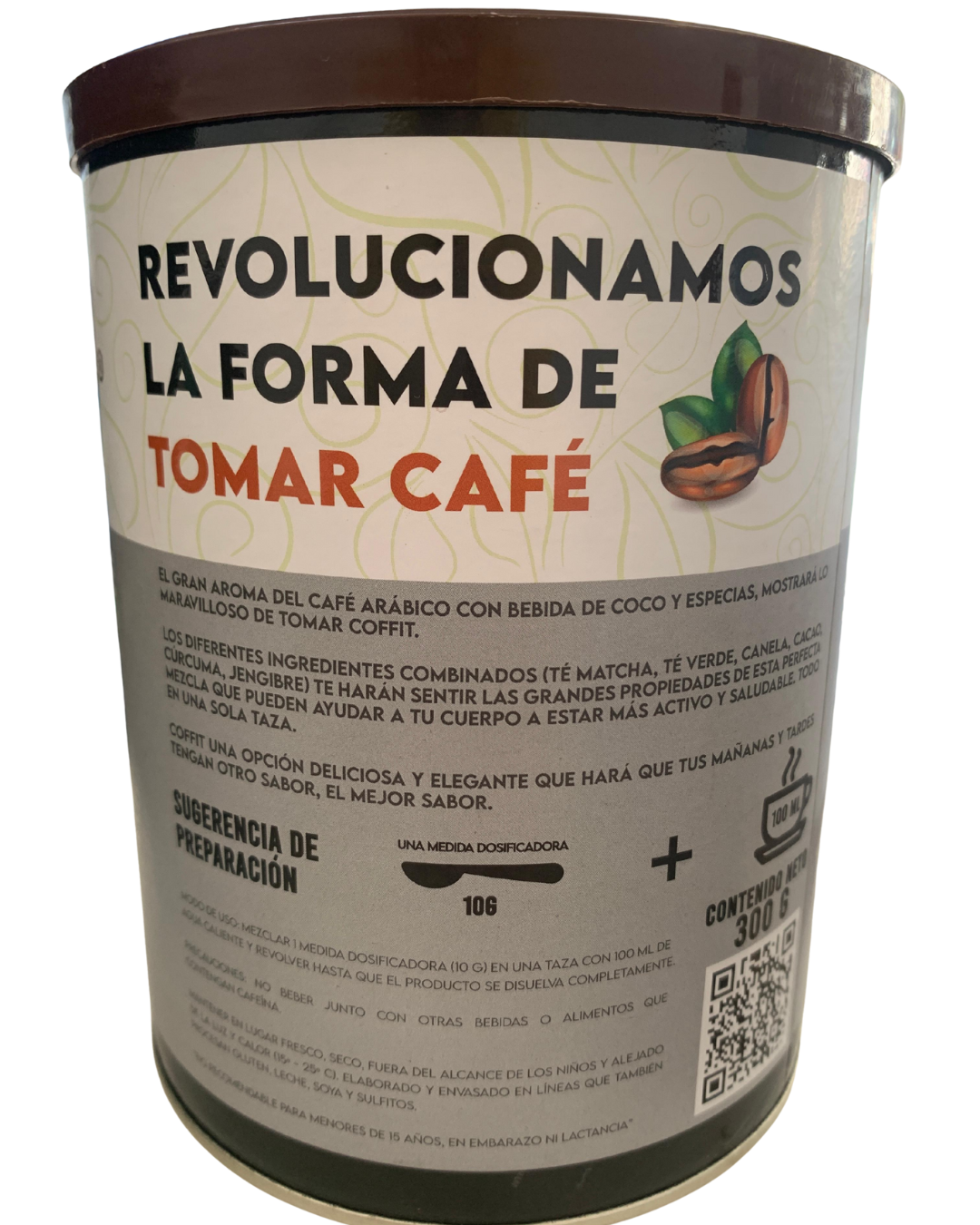 Café Energizante Coffit Revitta + Bebida de Coco + Matcha + Canela + Cacao + Curcuma + Jengibre + Té Verde (300g / 30 porciones)