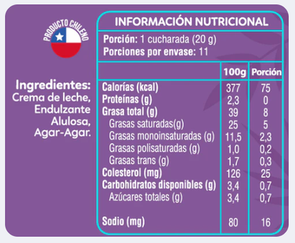 🍯 Manjar Keto Sin Lactosa Keto Free 220g