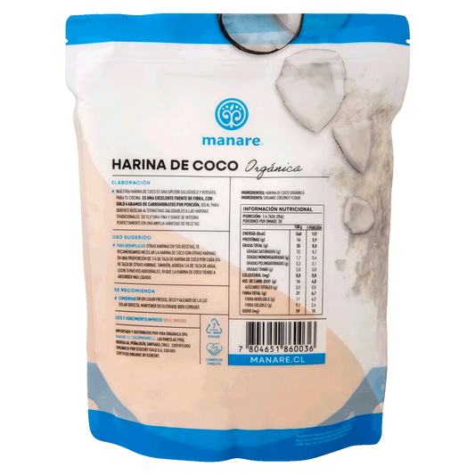 Harina de coco orgánica Manare 500 g