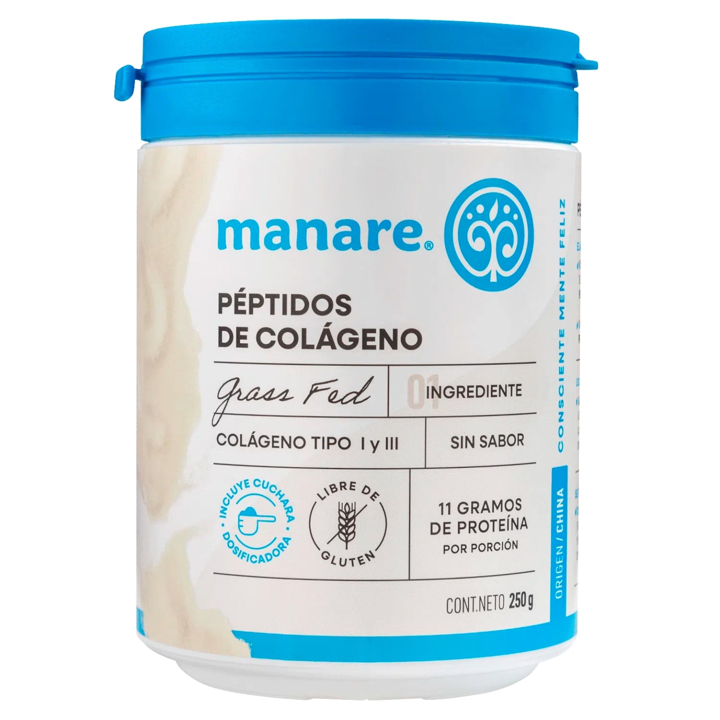 Péptidos de Colágeno Hidrolizado Manare 250 gr – Piel, Articulaciones y Bienestar