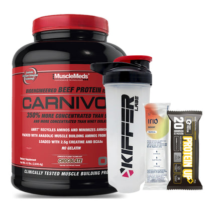 Proteína de Carne Aislada e Hidrolizada CARNIVOR MuscleMeds - Premium  – 4.18 lbs/1.9Kg (56 servicios) + SHAKER + BARRITA + HIDRATANTE + ENVÍO GRATIS