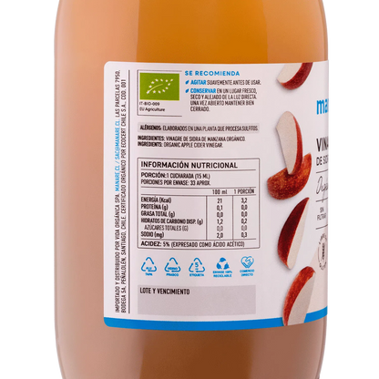 Vinagre de Sidra de Manzana Orgánico Manare (500 ml)