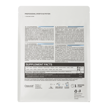 Creatina Monohidratada Sin Sabor Ostrovit (300r / 60 servicios)