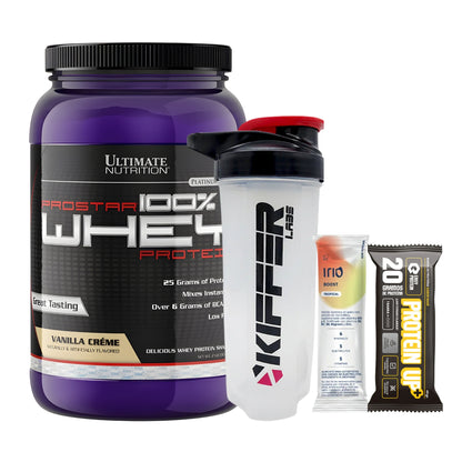 Proteína Prostar 100% Whey Ultimate Nutrition (2lbs/907gr - 30 servicios) + SHAKER + BARRITA + HIDRATANTE + ENVÍO GRATIS