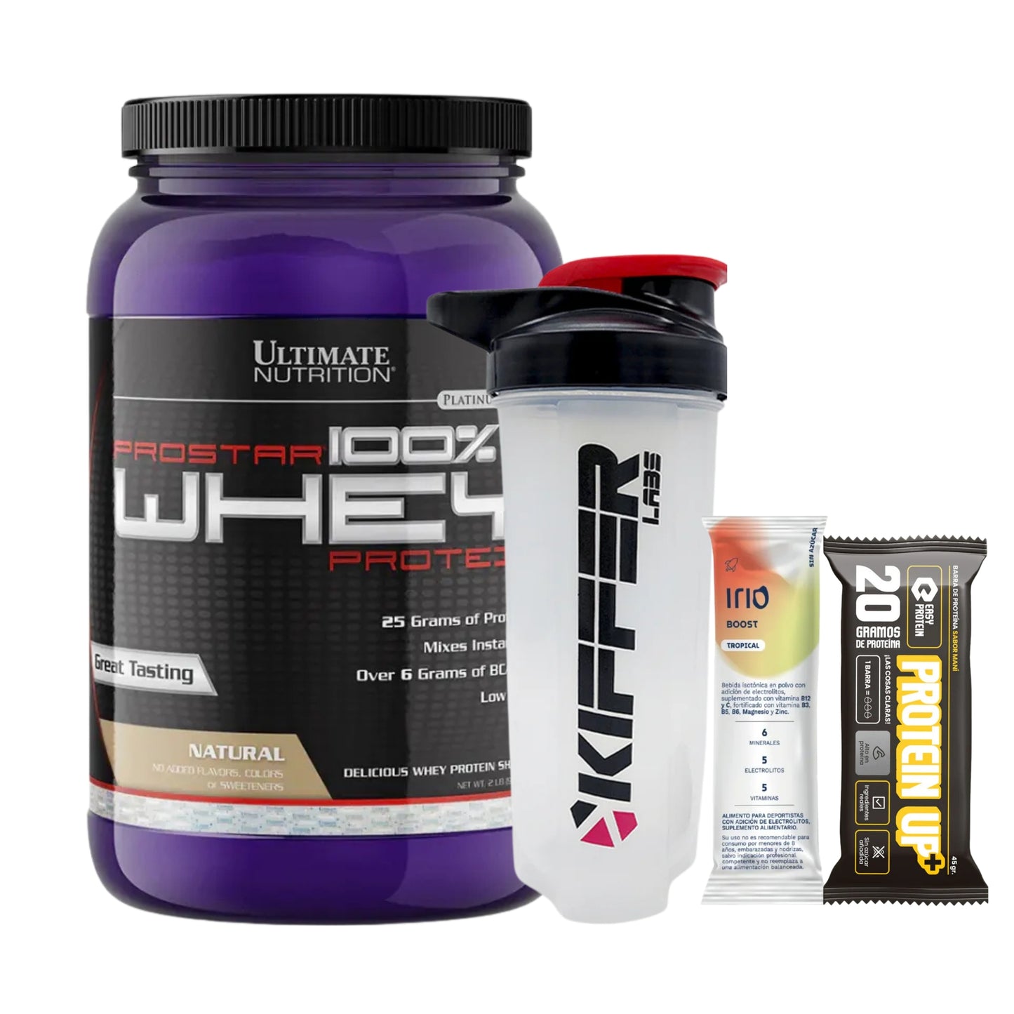 Proteína Prostar 100% Whey Ultimate Nutrition (2lbs/907gr - 30 servicios) + SHAKER + BARRITA + HIDRATANTE + ENVÍO GRATIS