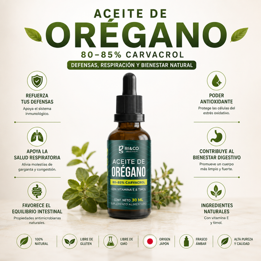 Aceite de Orégano Riandco 30 ml – 80-85% Carvacrol