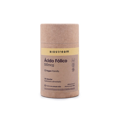 Acido Folico Vegano Biostream (120 capsulas - 500mcg)