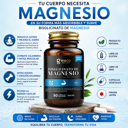 Bisglicinato de Magnesio Riandco (90 cap x 500mg)
