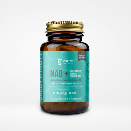 NAD + Quercetina + Resveratrol Riandco Para Activar tu Energía y Mantener la Juventud (60 caps 500 mg)