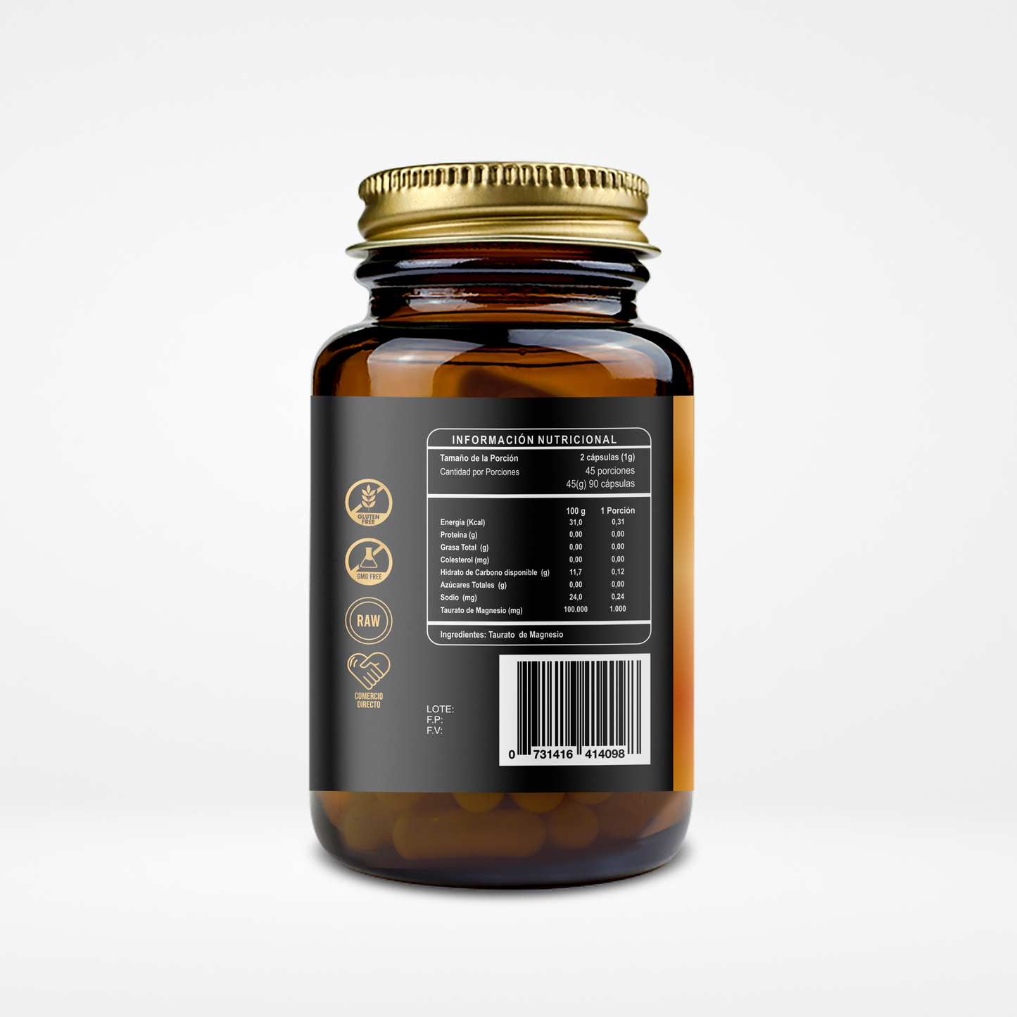 Turato de Magnesio Riandco (90 caps x 500mg)