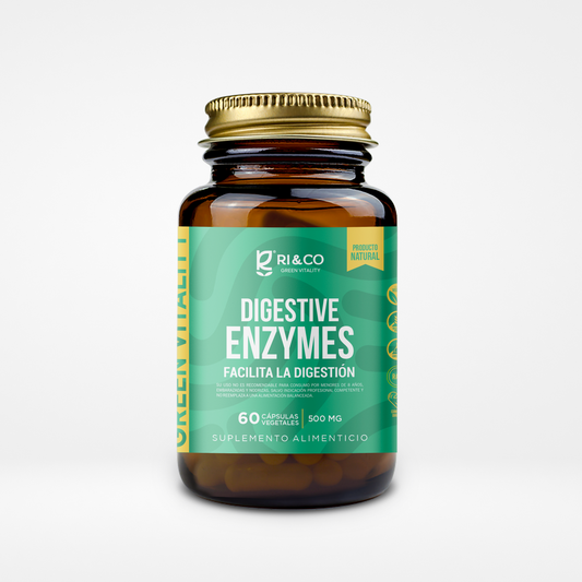 Enzimas Digestivas Riandco Para la Hinchazón la Pesadez y los Gases en el Estómago (60 cap x 500mg)