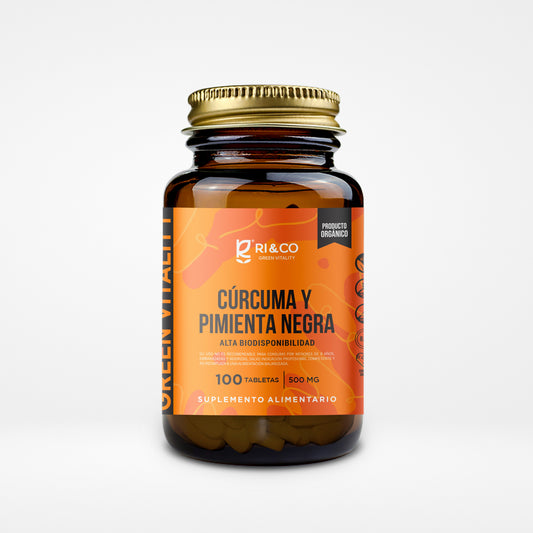 Curcuma y Pimienta Negra en Tableta Riandco (100 Tabl x 500mg)