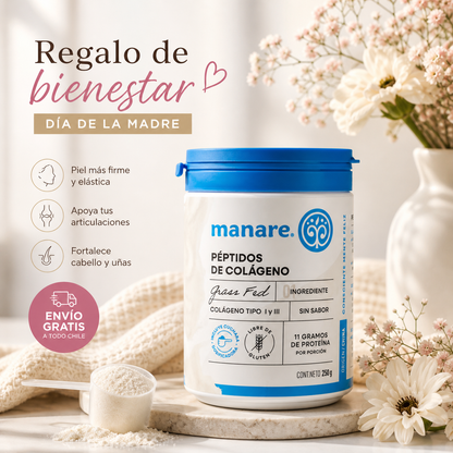 Péptidos de Colágeno Hidrolizado Manare 250 gr – Piel, Articulaciones y Bienestar