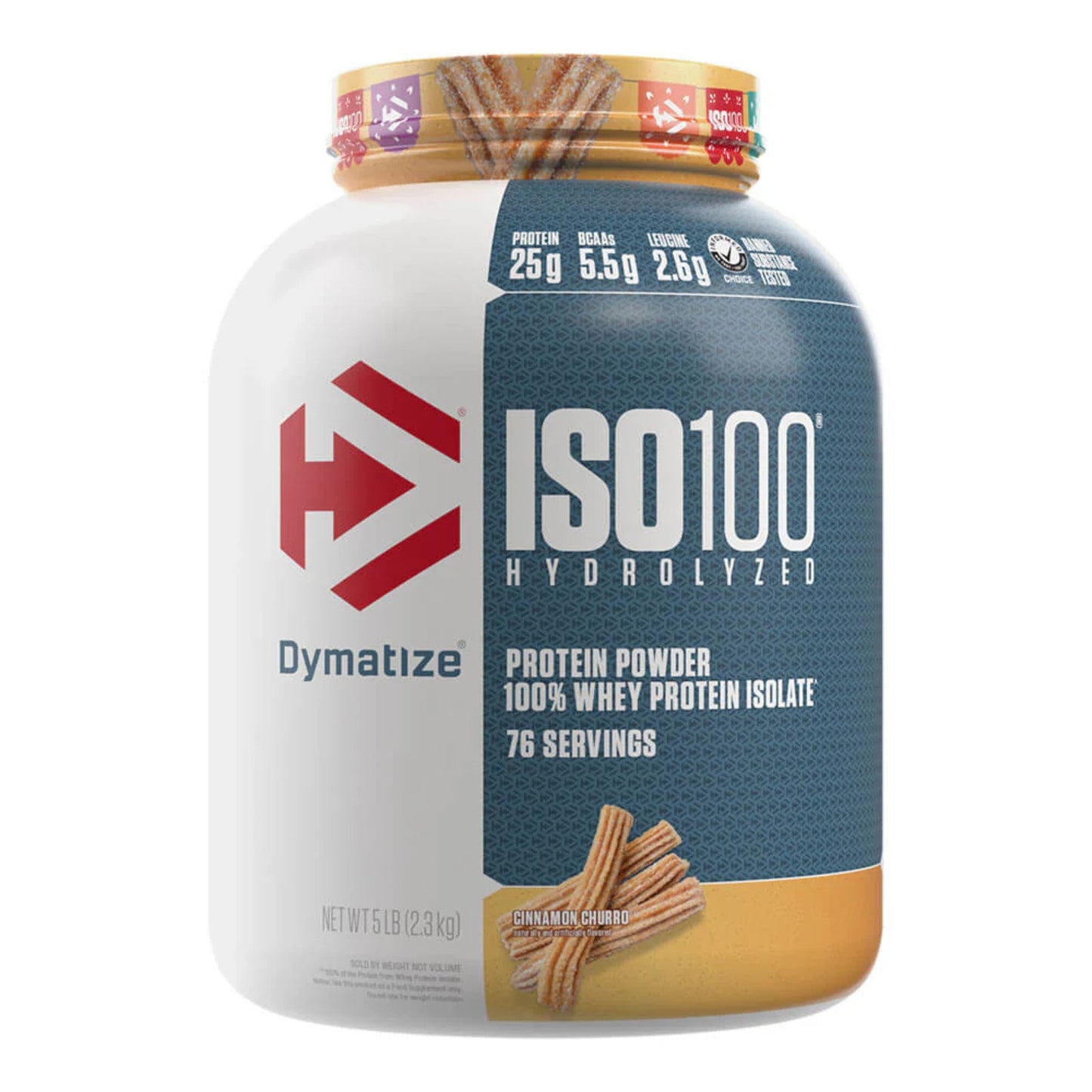 🥇 Proteína Aislada (Isolate) Hidrolizada Dymatize ISO 100 – Sabor Cinnamon Churro (5 lbs / 76 servicios)