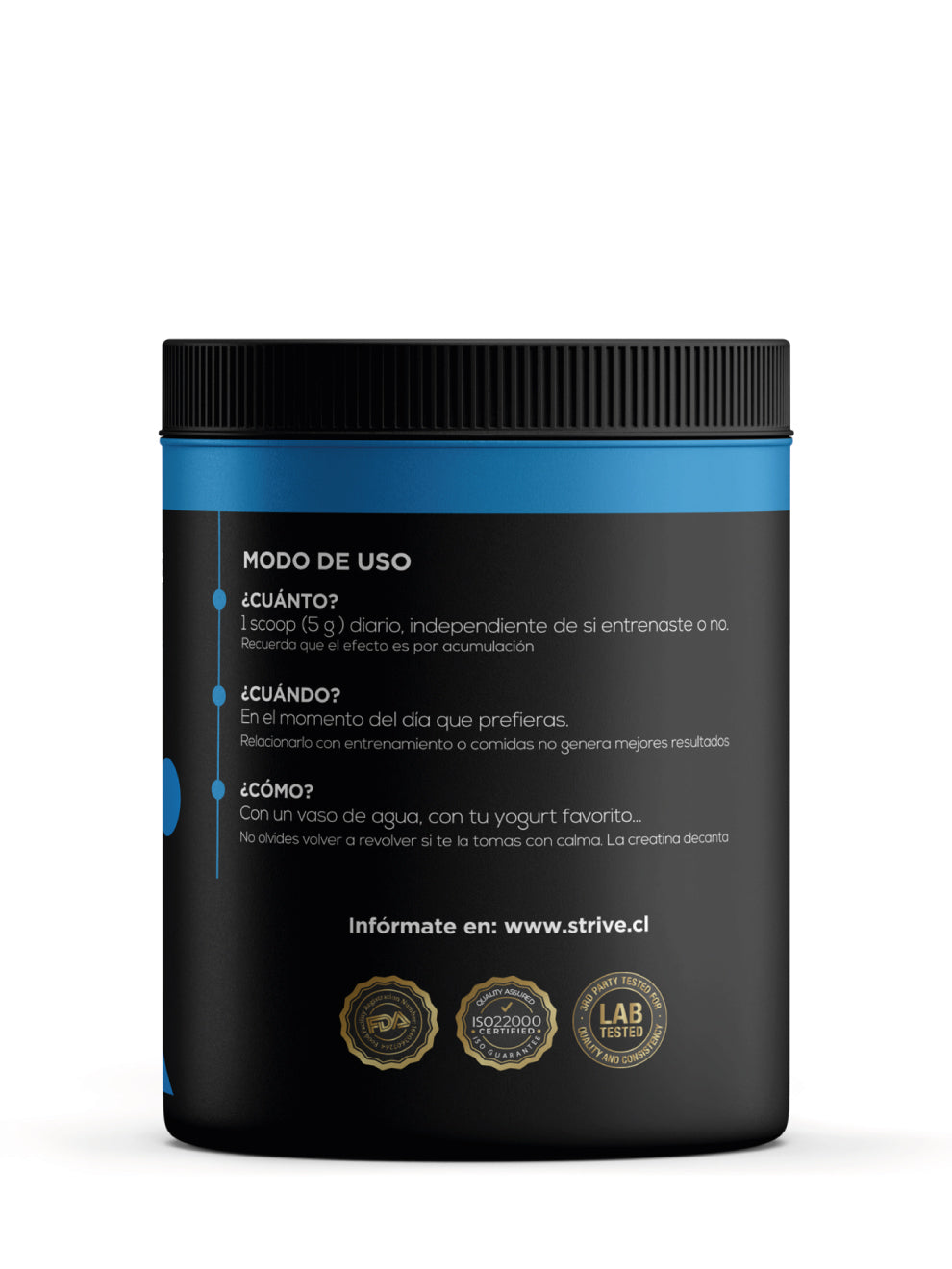 Creatina Monohidratada Micronizada (200 mesh) Strive – Potencia tu cuerpo y tu mente