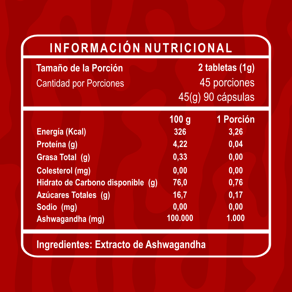 Ashwagandha Riandco Para Calmar Tu Mente y Reducir el Estrés (90 cap  x 500 mg)