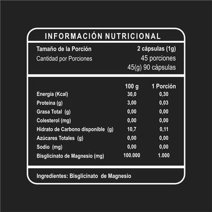 Bisglicinato de Magnesio Riandco Para Recuperar Tu Energía y Relajar Tu Cuerpo (90 cap x 500mg)