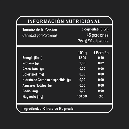 Citrato de Magnesio Riandco (90 cap x 400mg)