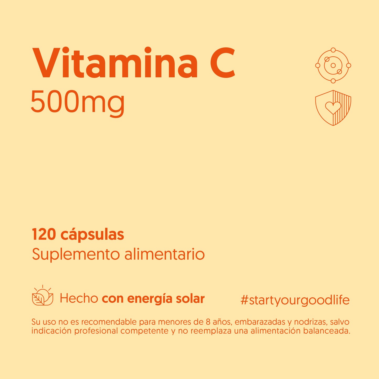 Vitamina C 500mg Biostream (120 capsulas - 500mg)