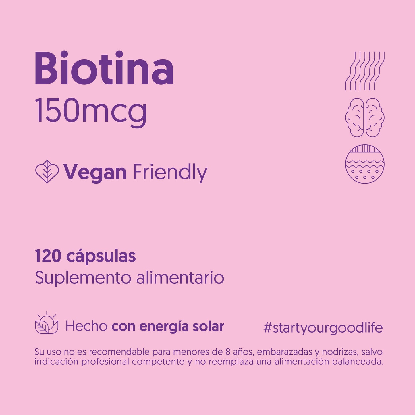 Biotina 150mcg Biostream (120 Cápsulas Vegana)