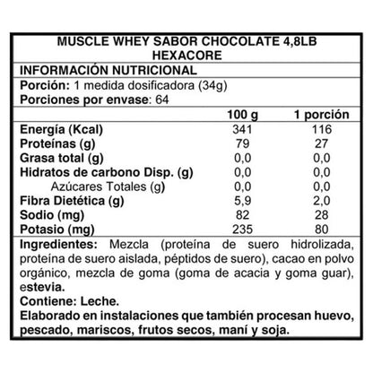 Proteína de Suero Aislada (Isolate) Muscle Whey Hexacore – 4.8 lbs (64 servicios)