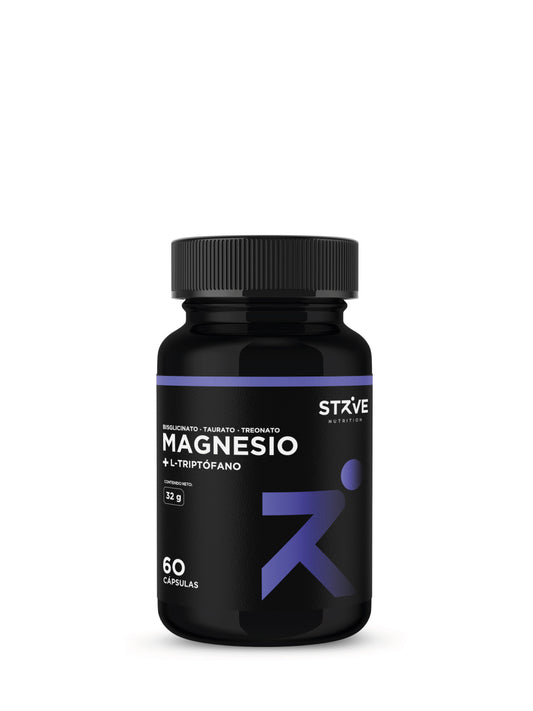 Triple Magnesio (Bisglicinato - Treonato - Taurato) + Triptófano Strive (60 Cápsulas)