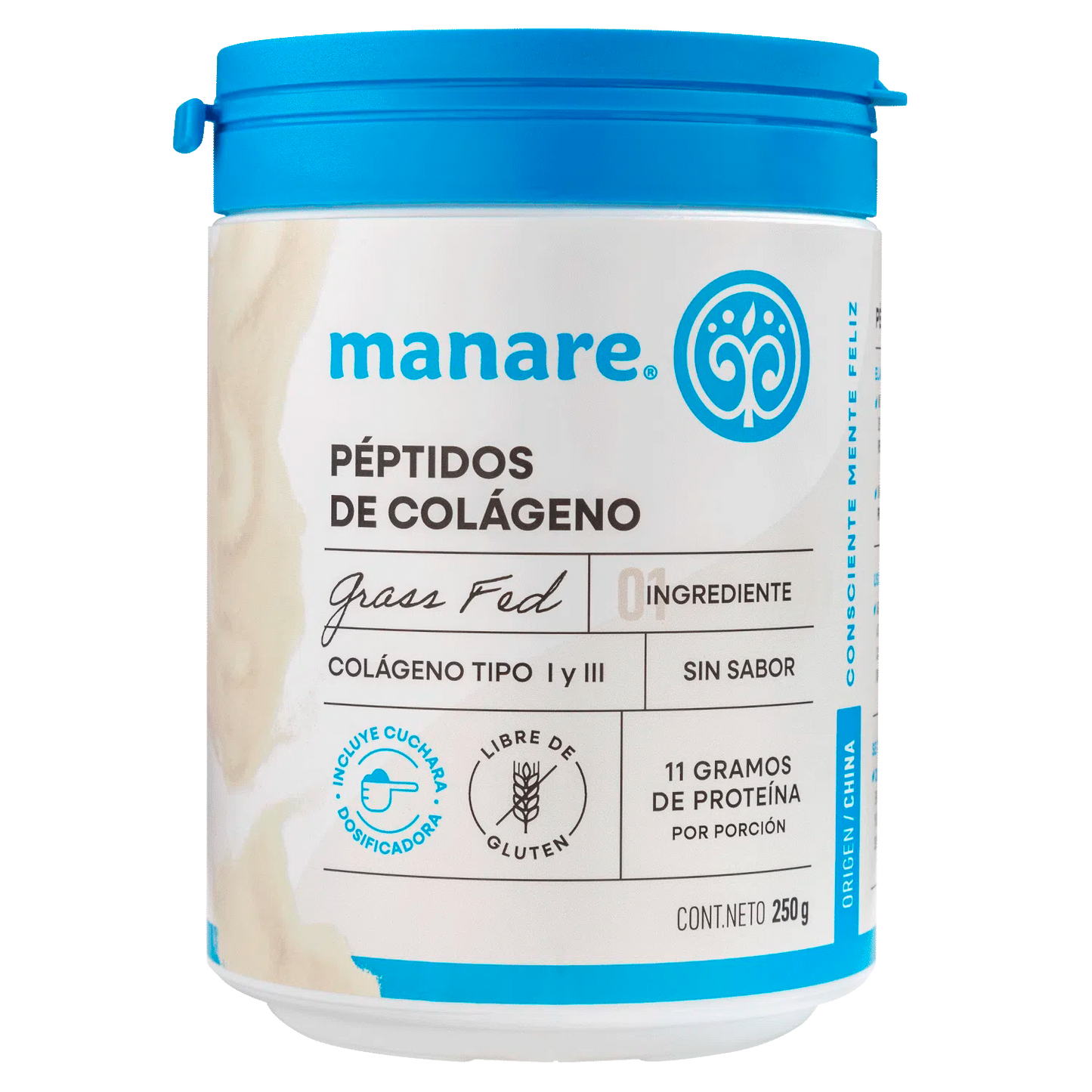 Péptidos de Colágeno Hidrolizado Manare 250 gr – Piel, Articulaciones y Bienestar
