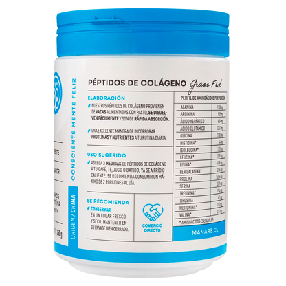 Péptidos de Colágeno Hidrolizado Manare 250 gr – Piel, Articulaciones y Bienestar