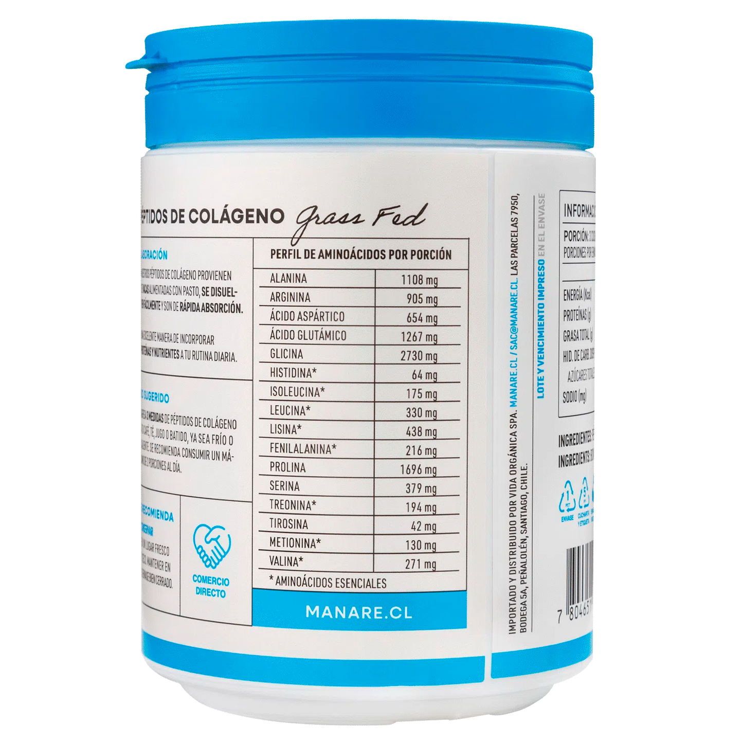 Péptidos de Colágeno Hidrolizado Manare 250 gr – Piel, Articulaciones y Bienestar