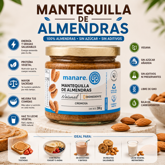 Mantequilla de Almendras Manare (200 g)
