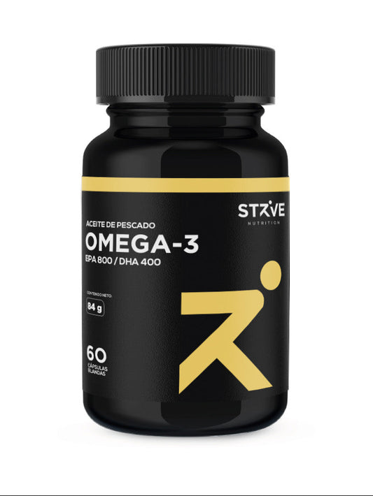 Omega 3 Strive Aceite de Pescado Anchoveta – 1200 mg (EPA 800 + DHA 400) (60 cápsulas / 30 porciones)
