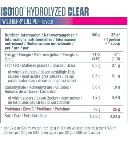 ISO 100 CLEAR – Proteína Aislada Hidrolizada Dymatize 1,4 Lbs