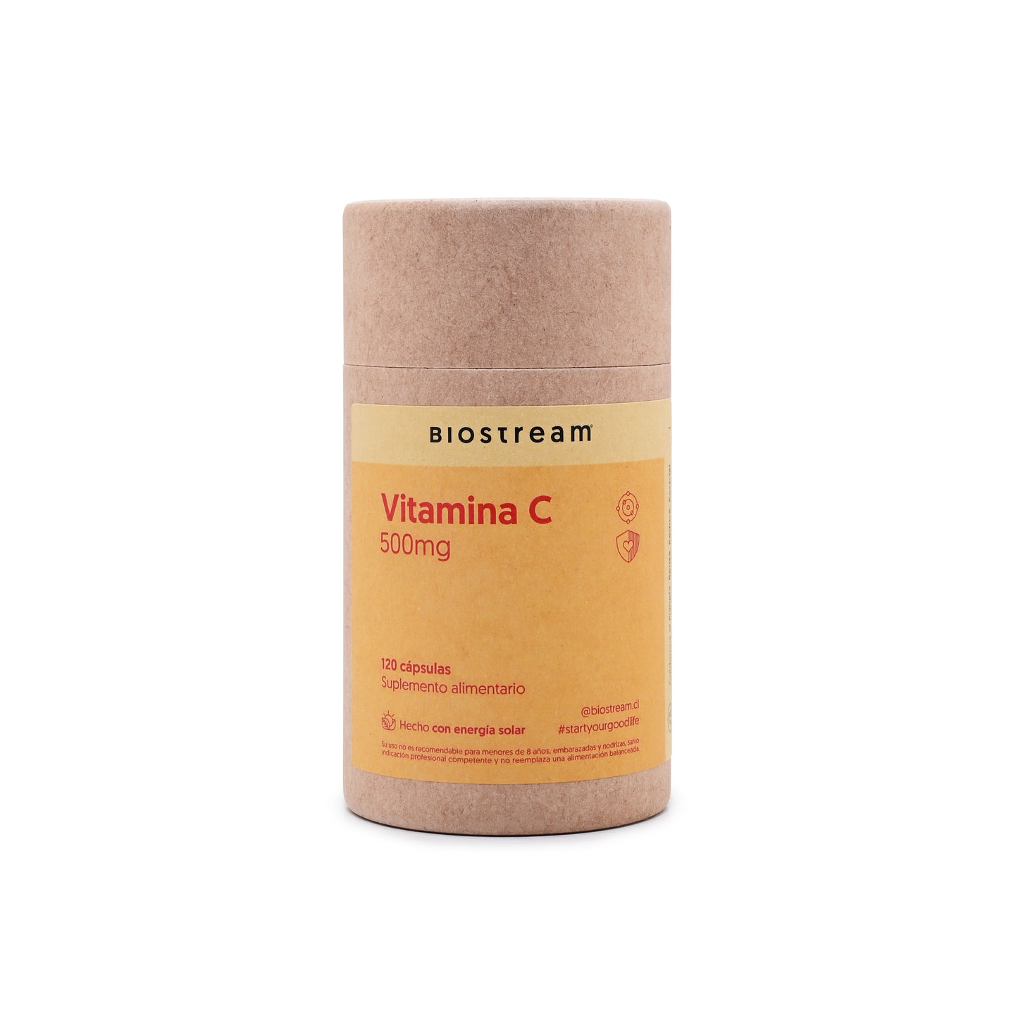 Vitamina C 500mg Biostream (120 capsulas - 500mg)