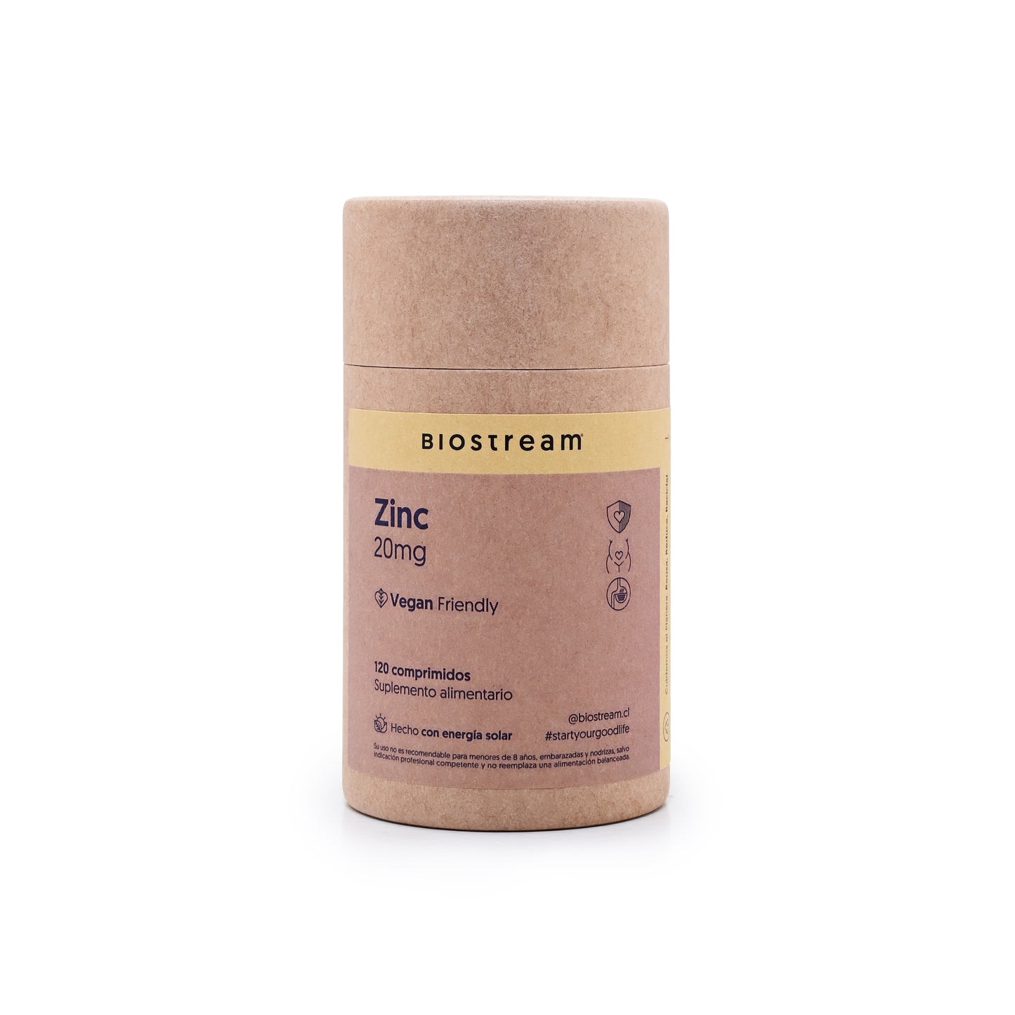 Zinc 20mg Biostream (120 Cápsulas Veganas)