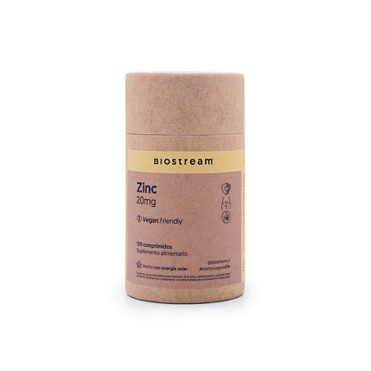 Zinc 20mg Biostream (120 Cápsulas Veganas)