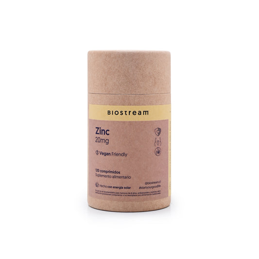 Zinc 20mg Biostream (120 Cápsulas Veganas)