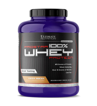 Proteína Prostar 100% Whey Ultimate Nutrition (5.28 lbs/2.39 kg - 80 servicios) + SHAKER + BARRITA + HIDRATANTE + ENVÍO GRATIS