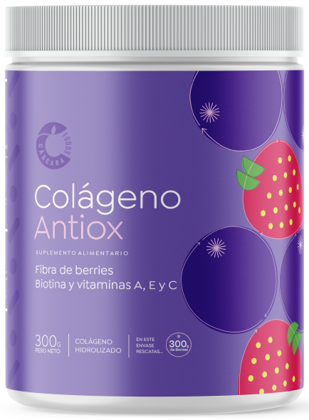 🌸 Colágeno Hidrolizado Cascara Foods Antiox Sabor Berries (300 g / 30 servicios)