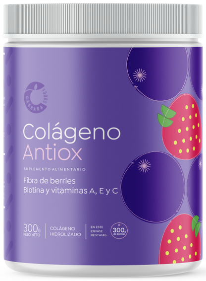 🌸 Colágeno Hidrolizado Cascara Foods Antiox Sabor Berries (300 g / 30 servicios)