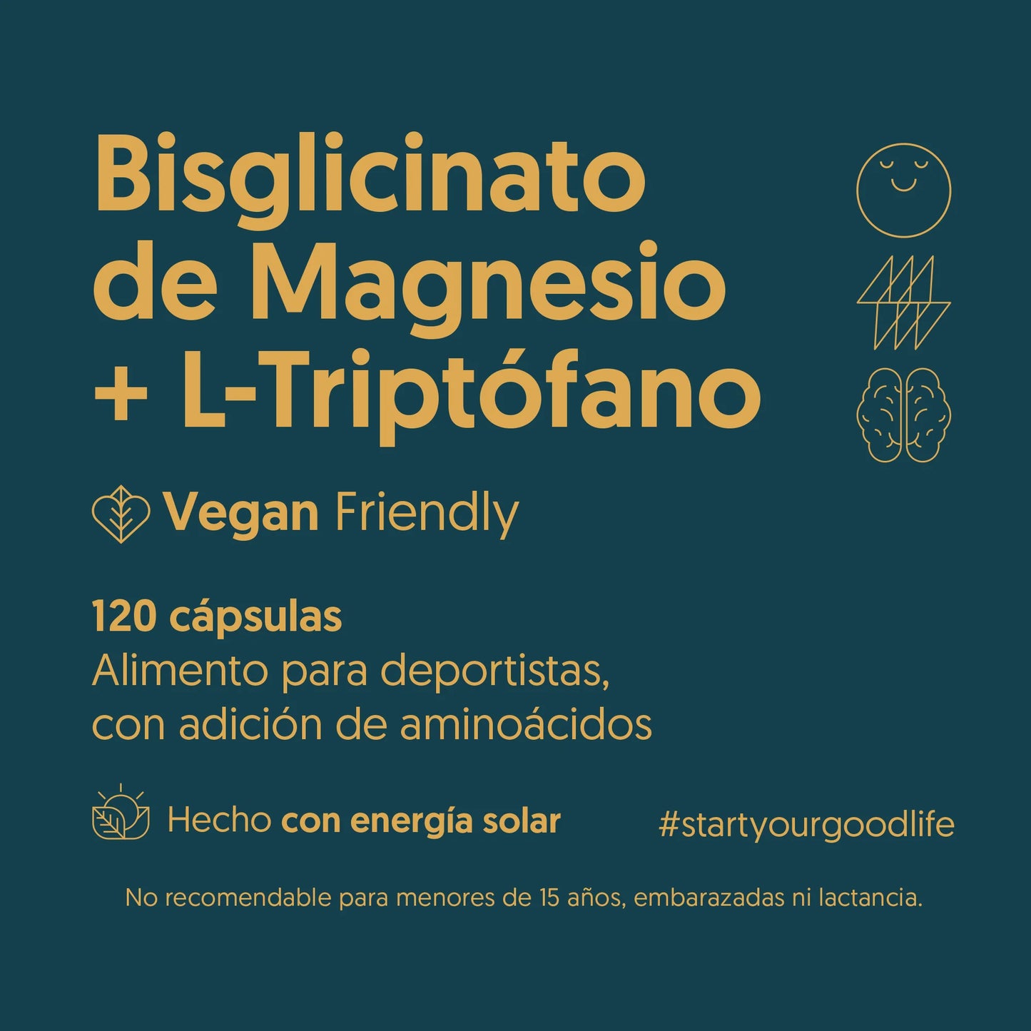 Bisglicinato de Magnesio + L-triptofano Biostream (120 capsulas - 200mg L-Triptofano - 200mg Bisglicinato de magnesio)