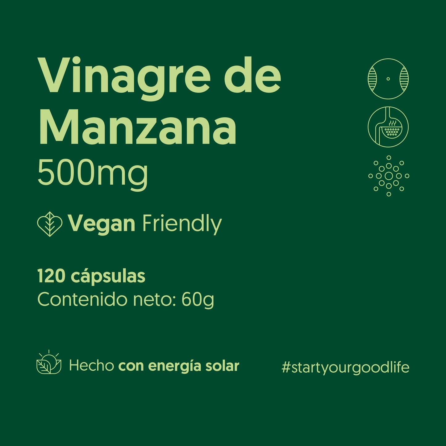 Vinagre de Manzana Biostream (120 capsulas - 500mg)